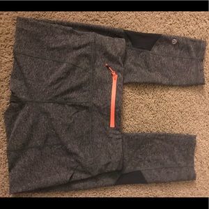 Lululemon cropped grey and coral pant size 6